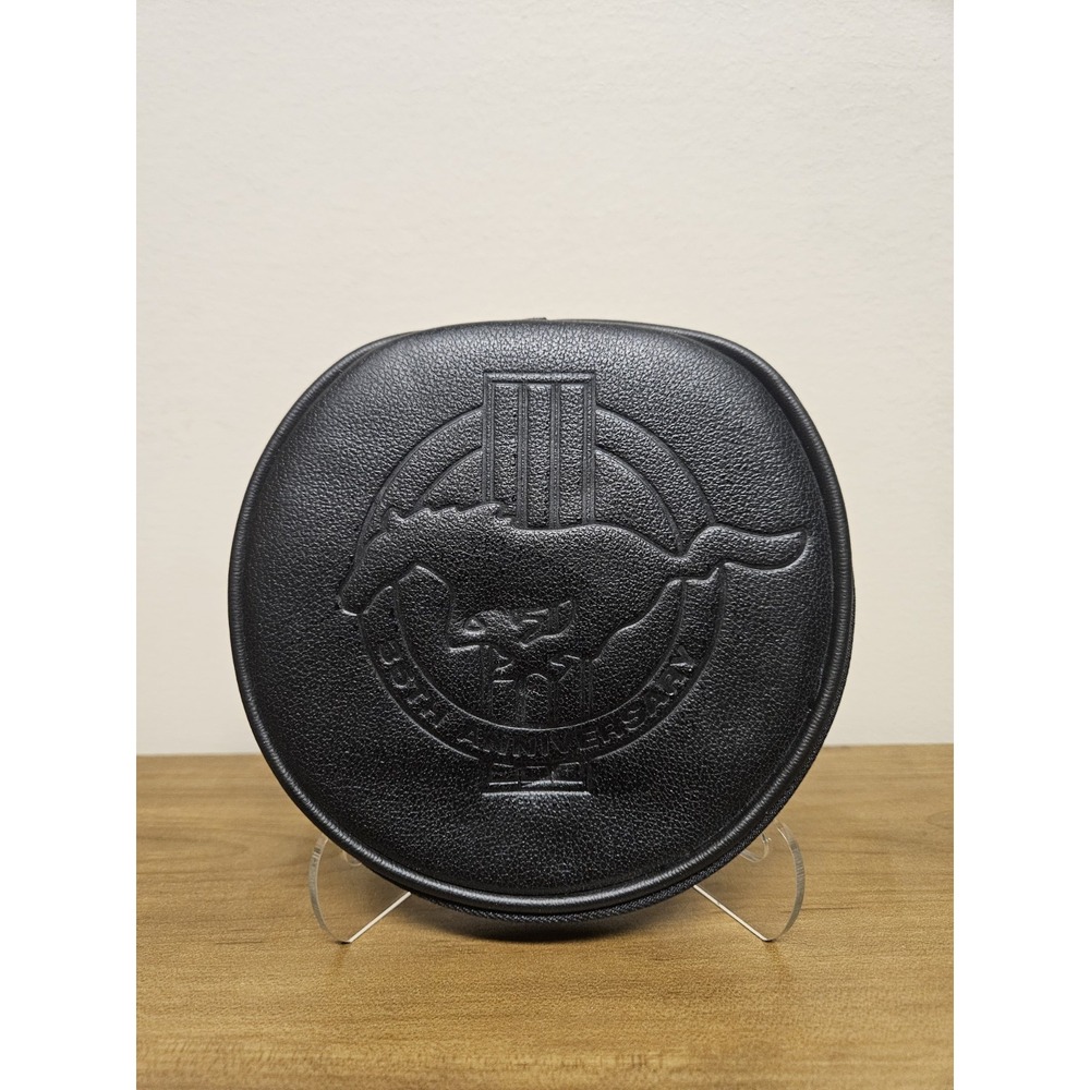 Ford Mustang 35th Anniversary 1999 Genuine Black Leather CD Case Holds 12